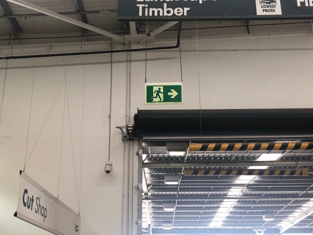 Smarterlite Exit Sign in Bunnings Store