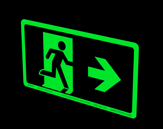 Apollo heavy duty exit sign in dark